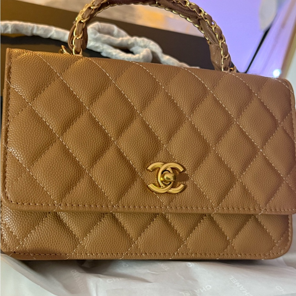 Chanel Tan Quilted Shoulder Bag